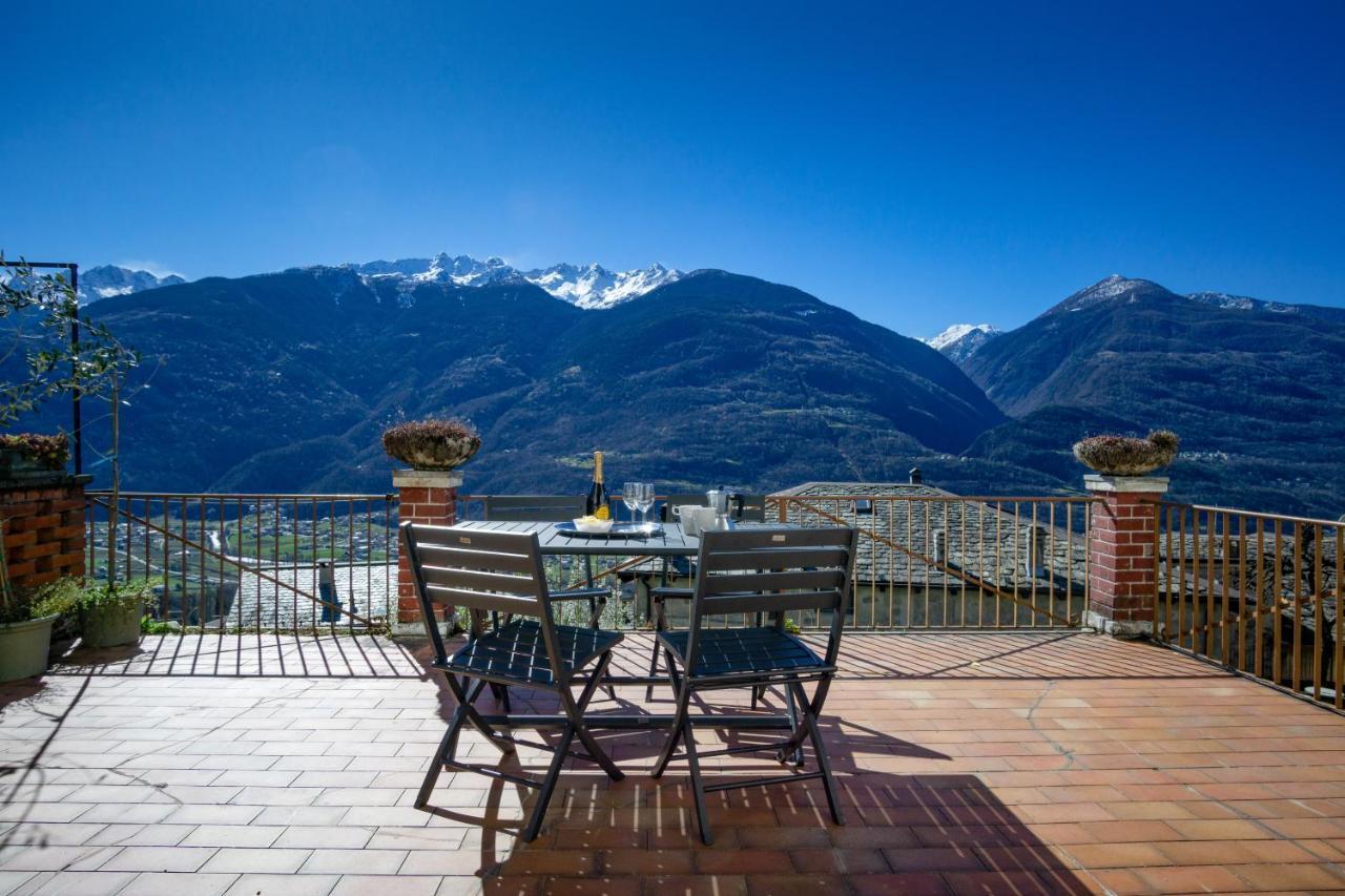Panoramic Apartment Italian Alps Valtellina Near Sondrio, Tirano Poggiridenti Bagian luar foto