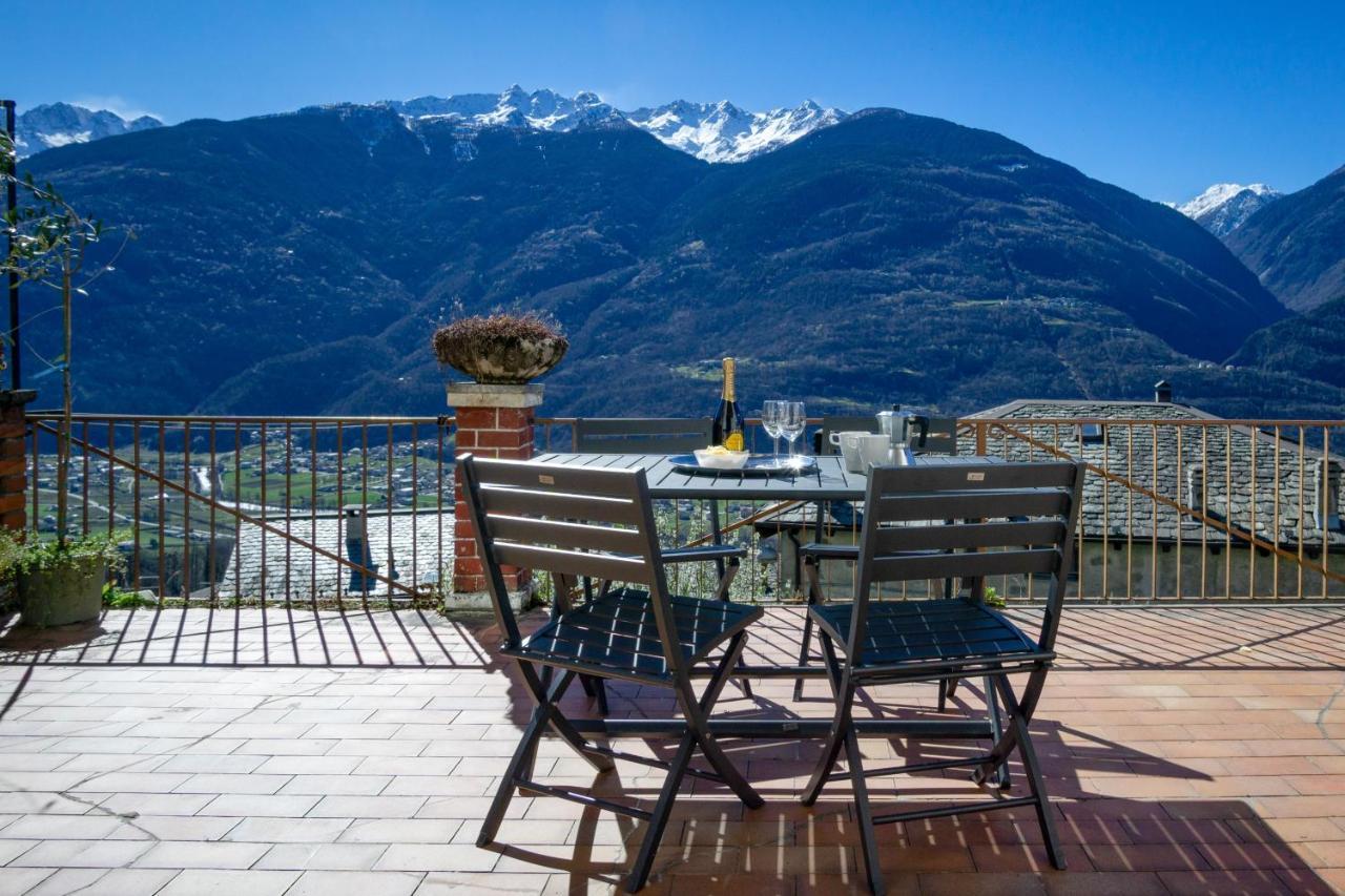 Panoramic Apartment Italian Alps Valtellina Near Sondrio, Tirano Poggiridenti Bagian luar foto