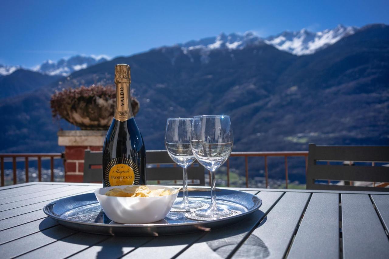 Panoramic Apartment Italian Alps Valtellina Near Sondrio, Tirano Poggiridenti Bagian luar foto